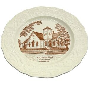 Vintage Lanark Illinois IL First Brethren Church Plate‎ Round 10 inch